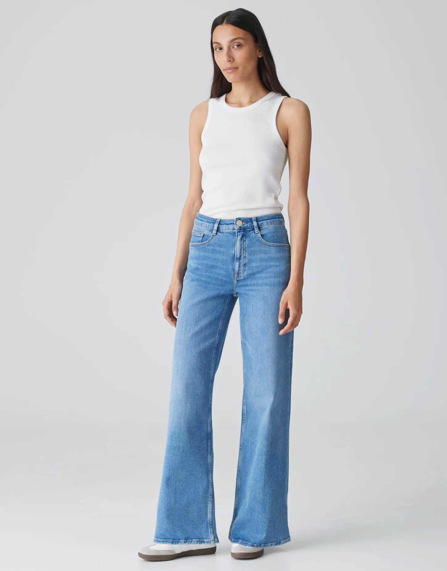 DAMES OPUS Wide Leg Jeans Miva Palazzo Blauw Online Bestellen