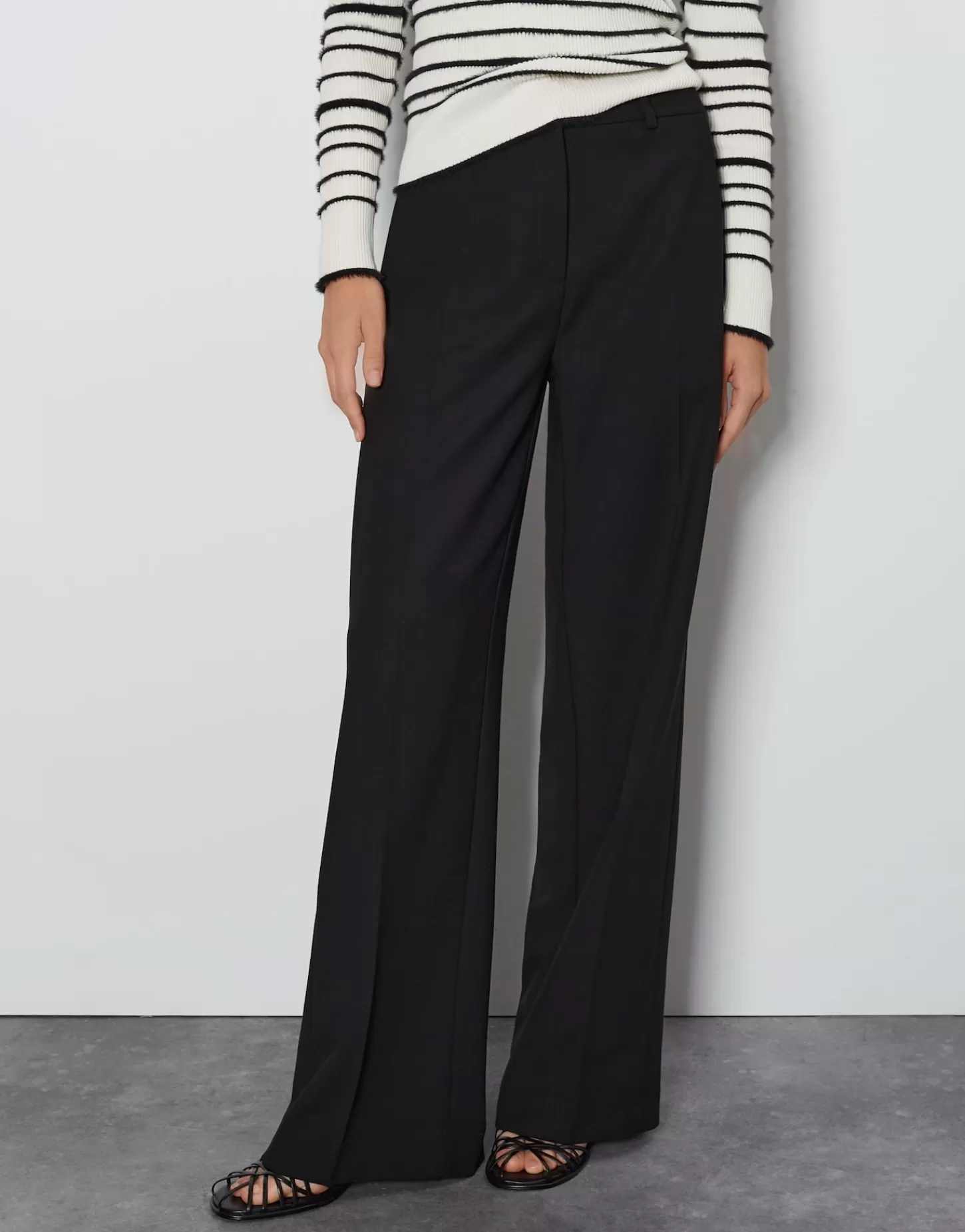 DAMES OPUS Wide Leg Pants Catsby Detail Zwart Online Bestellen