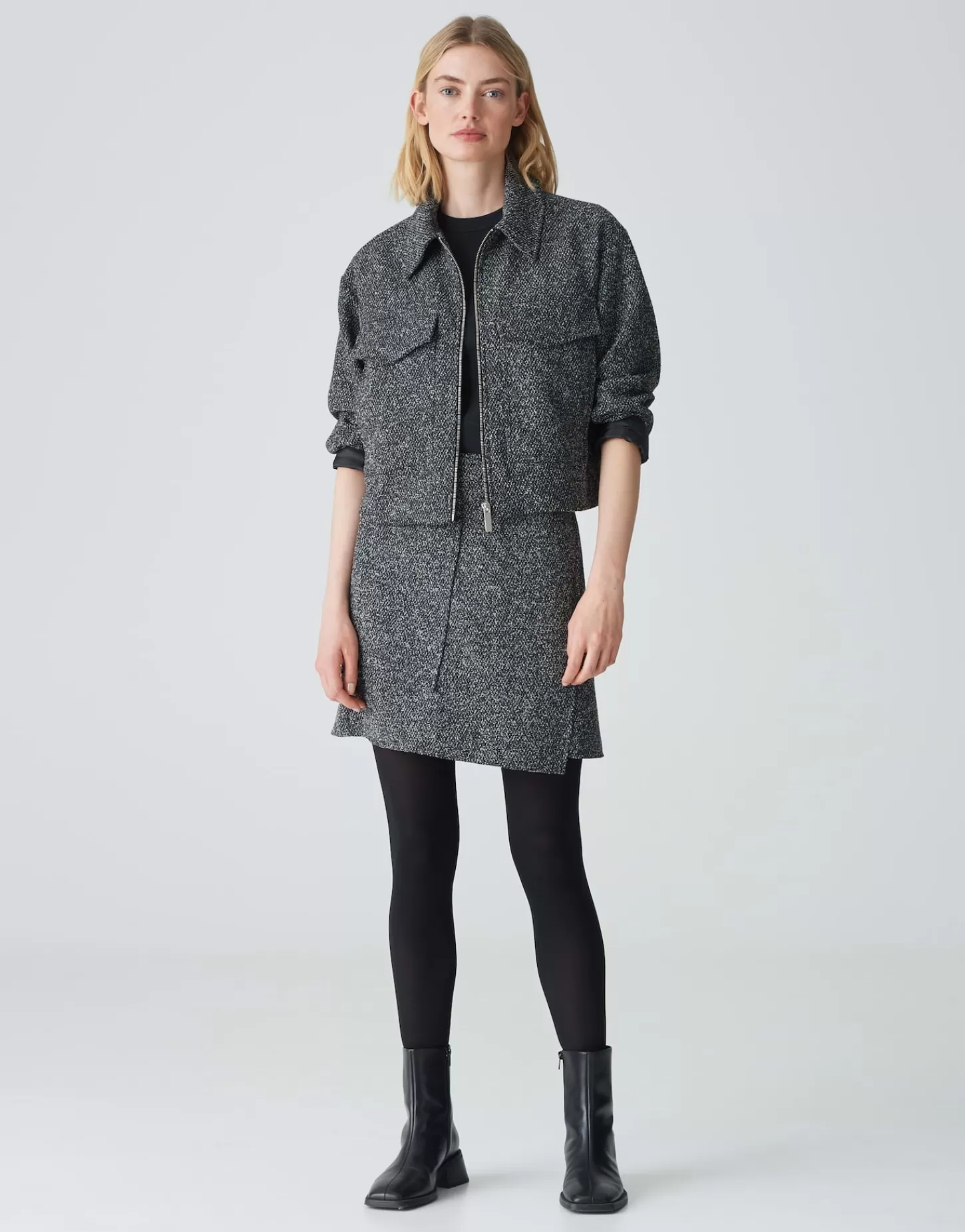 DAMES OPUS Wikkelrok Roani Boucle Zwart Online Bestellen