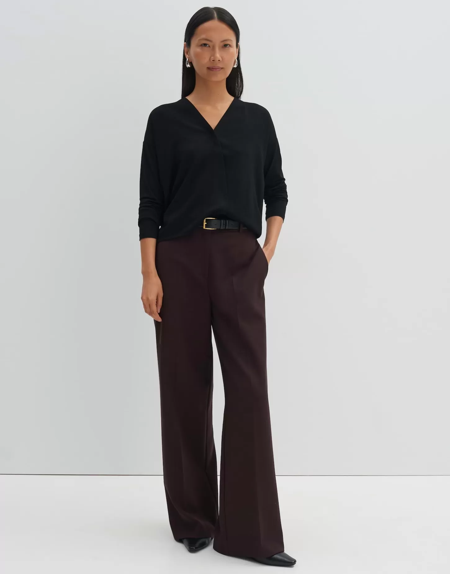 DAMES OPUS Wikkelshirt Ketana Zwart Online Bestellen