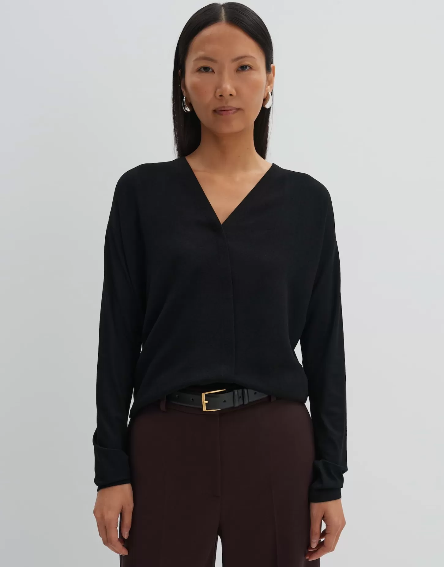 DAMES OPUS Wikkelshirt Ketana Zwart Online Bestellen