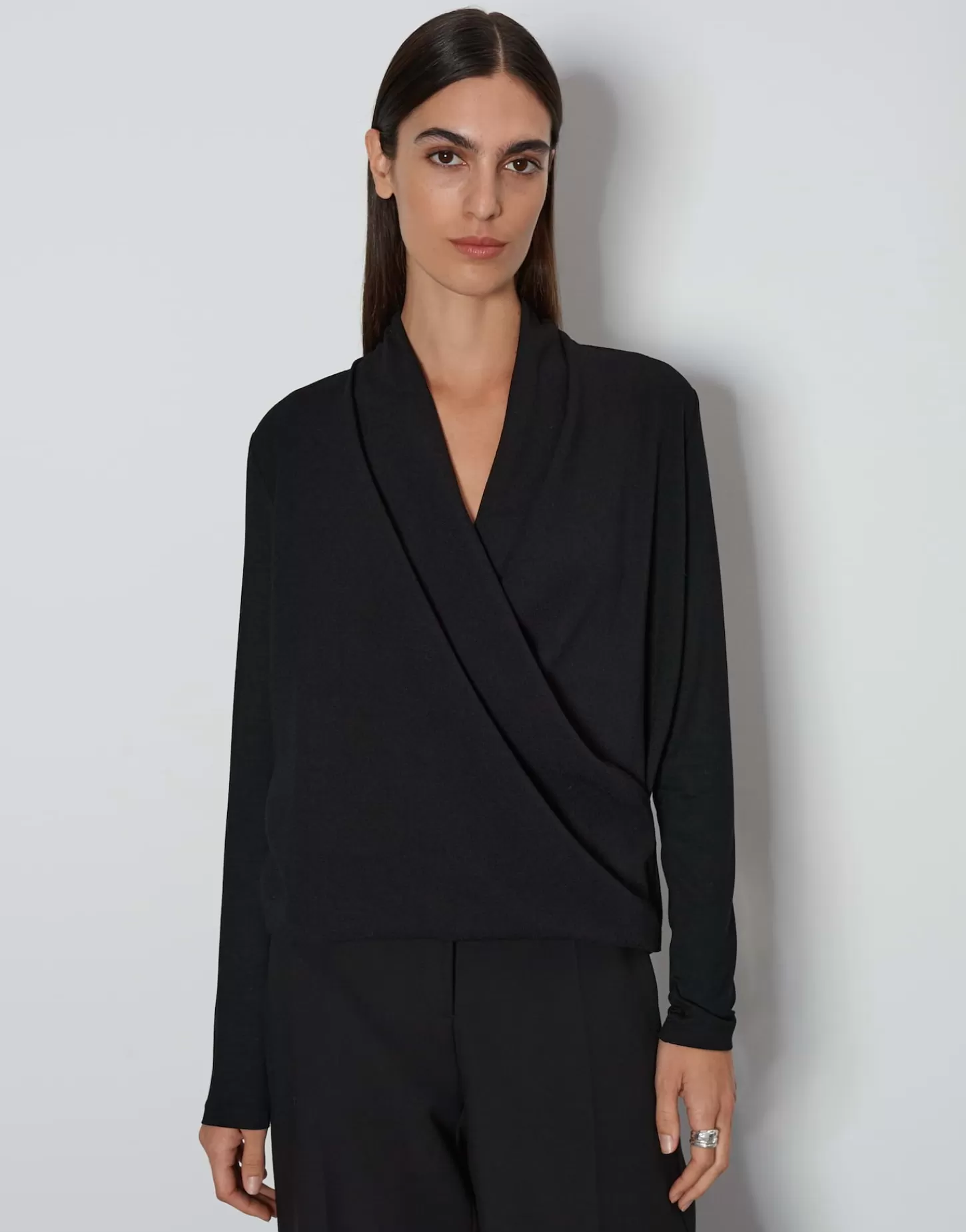 DAMES OPUS Wikkelshirt Kyleen Zwart Online Bestellen